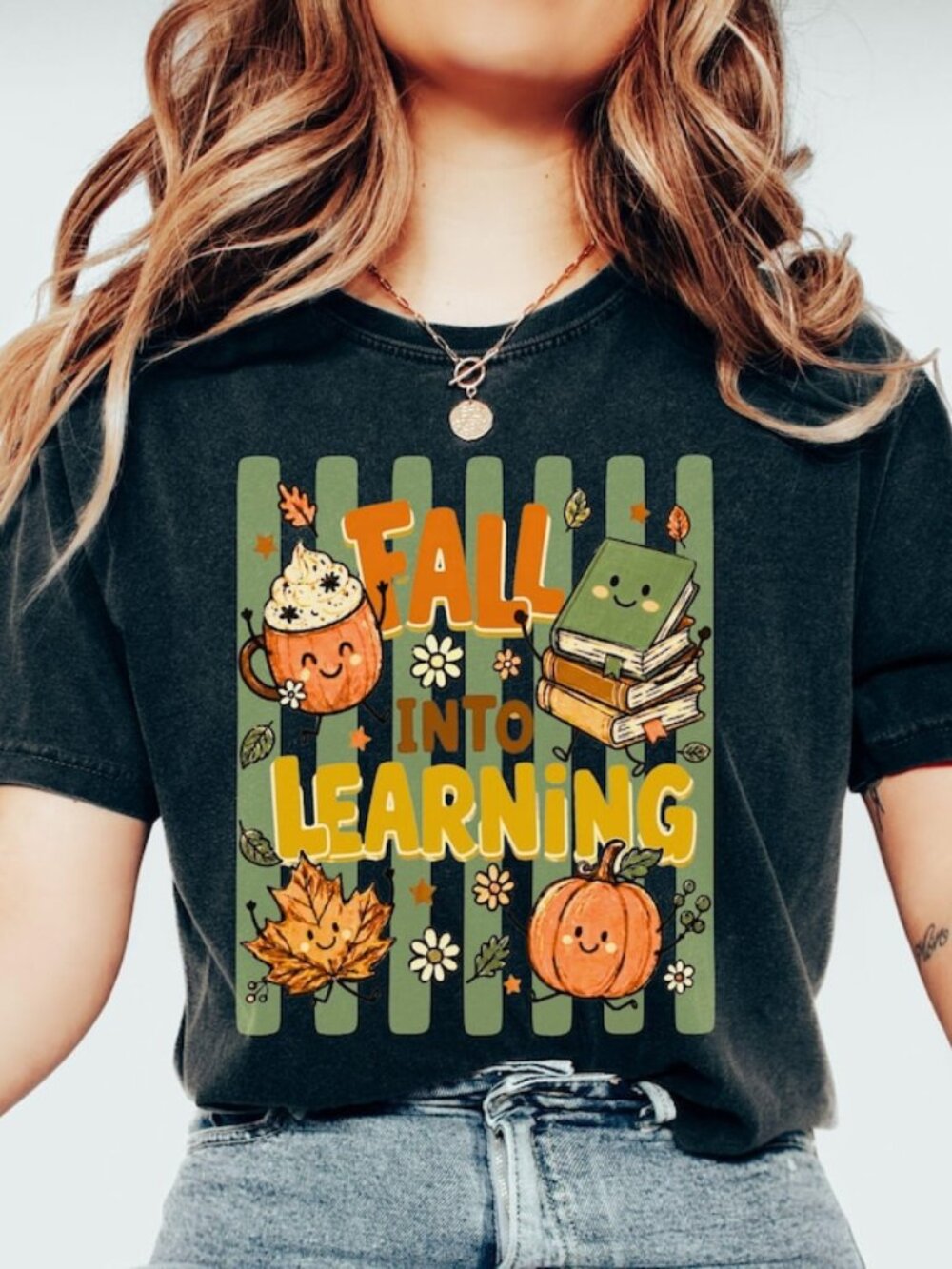 Fall Teacher Shirt, Fall Into Learning Teacher Tee